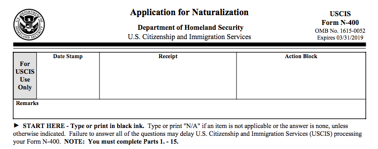 N-400 Naturalización