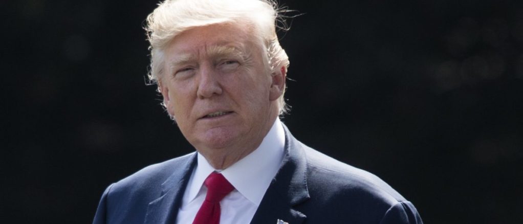 US President Donald J. Trump departs the South Lawn of the White House