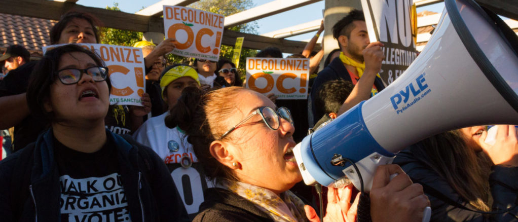 inmigrantes santuario CA manifestacion